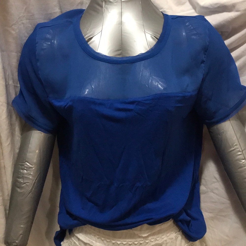 H and M Royal blue back zipper tee